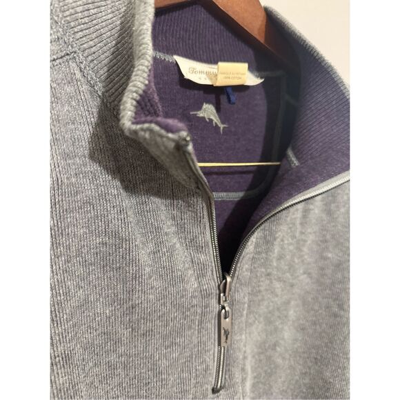 Tommy Bahama Men’s Flip Shore 1/4 -Zip Reversible Sweatshirt Men’s Size Large - Picture 3 of 11